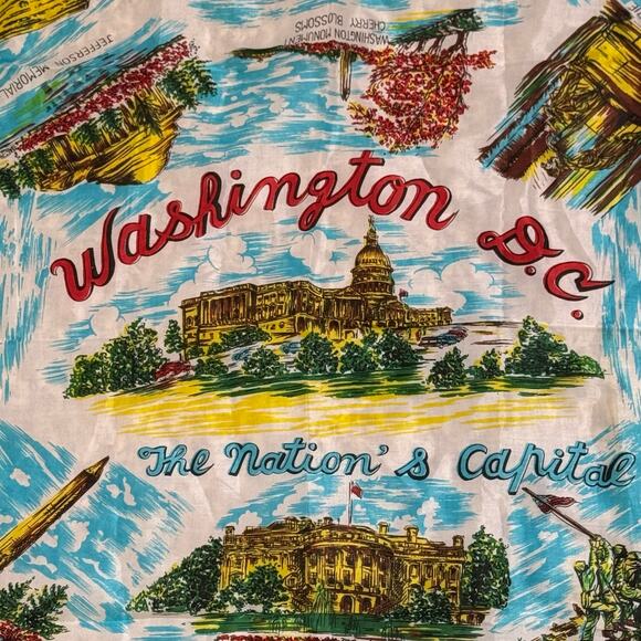 Vintage Washington DC 100% Rayon Made in Japan Souvenir Scarf - Picture 6 of 7